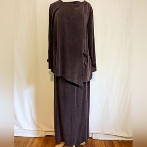 Vintage 80s 90s Christiana Los Angeles 2-piece Long Skirt Set Med